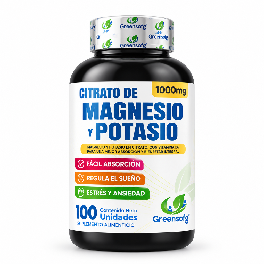 Citrato de Magnesio y Potasio - Fondo Blanco