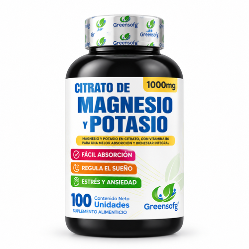 Citrato de Magnesio y Potasio - Fondo Blanco