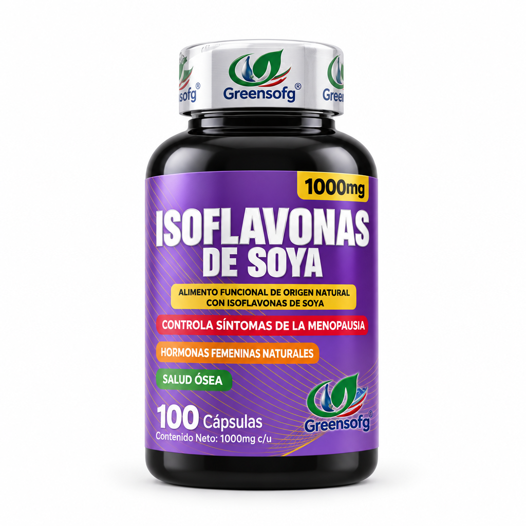 Isoflavonas de Soya - Fondo Blanco